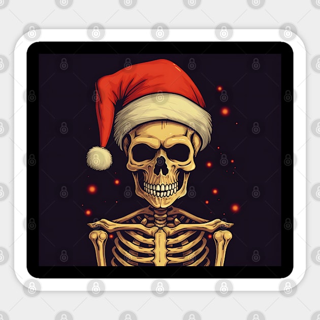 skeleton Santa Sticker by MZeeDesigns